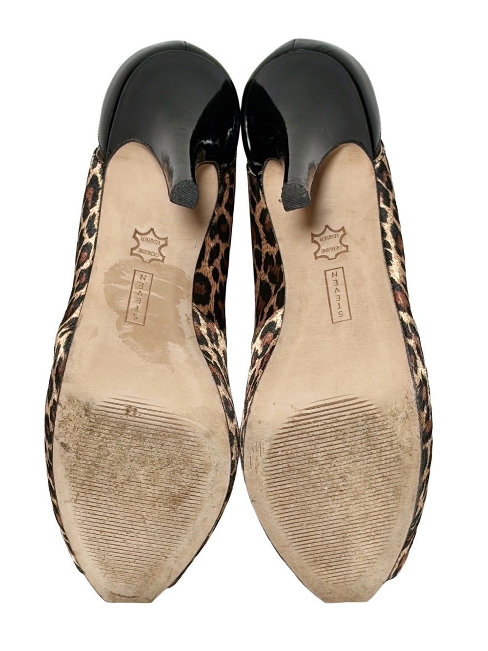 Steve Madden Revue Leopard Print Peep-Toe Platform Heels, 10M, 4 3/4 Inch Heels - Picture 15 of 15